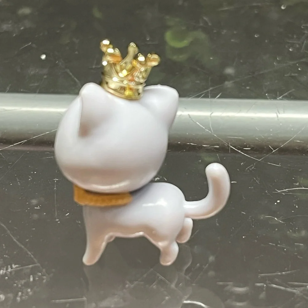 Barbie White Cat Toy with Gold Crown